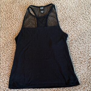 Victoria's Secret Black Mesh High-Neck Tank Top